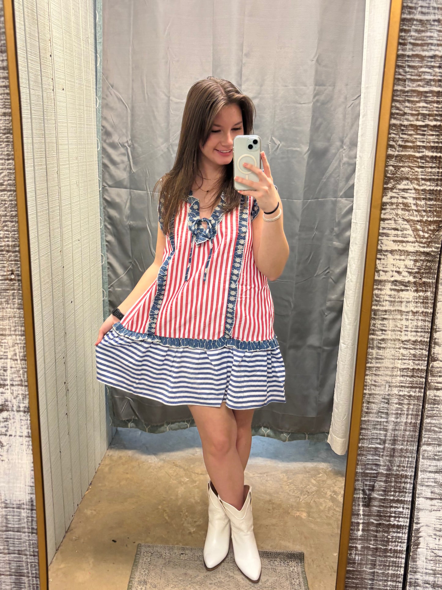 All-American Charm Sleeveless Dress - Americana Collection