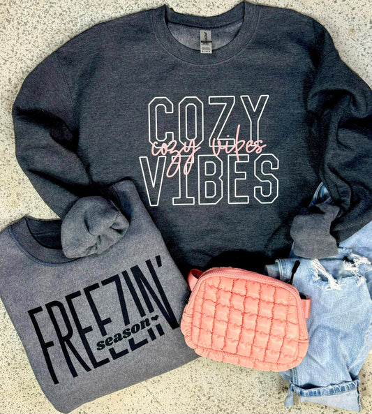 Cozy Vibes/Freezin Season Reversible Sweatshirt