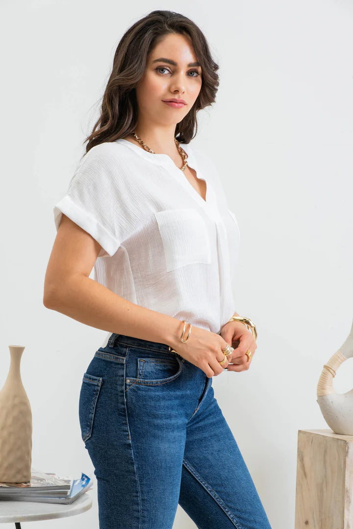 Leslie Linen Top