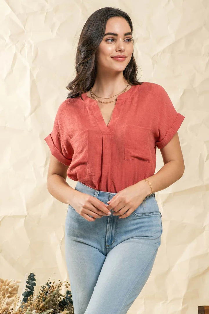 Leslie Linen Top