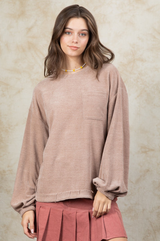 Free Fallin Pleated Puff Sweater