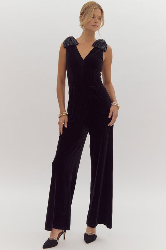 Midnight Glam Velvet Jumpsuit