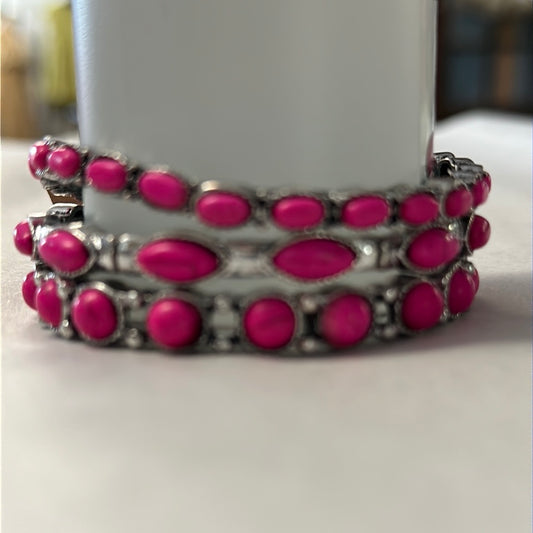 Hot Pink Bangle Trio Set