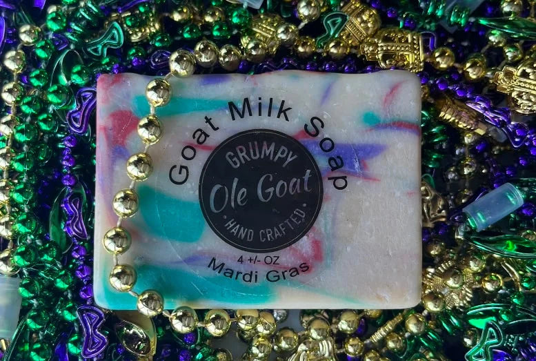 Grumpy Ole Goat- Goat Milk Soap- Mardi Gras